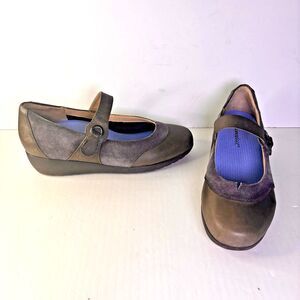 Ziera Brown Leather Kauri Mary Jane Shoes Women's Size 41 XW EU, 10.5 US Wedge